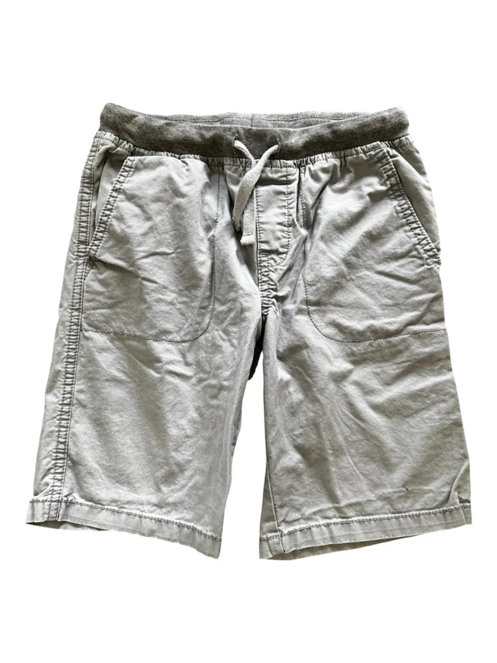 Gymboree 100% Cotton Light Gray Chino Athletic Drawstring Shorts